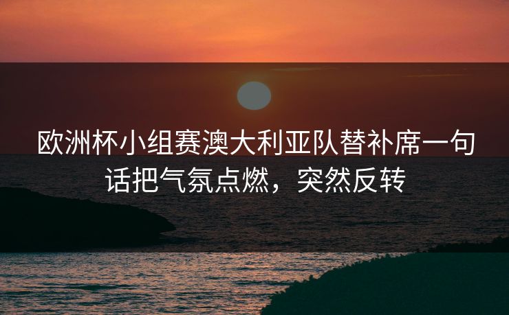 欧洲杯小组赛澳大利亚队替补席一句话把气氛点燃，突然反转