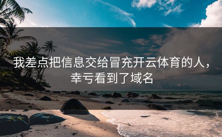 我差点把信息交给冒充开云体育的人，幸亏看到了域名