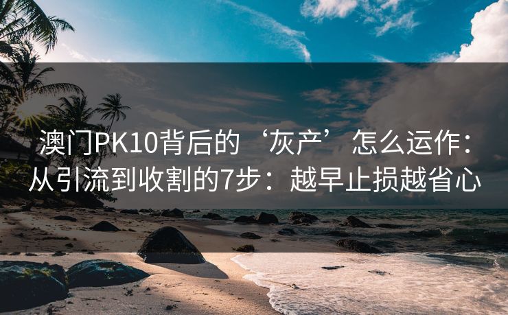 澳门PK10背后的‘灰产’怎么运作：从引流到收割的7步：越早止损越省心