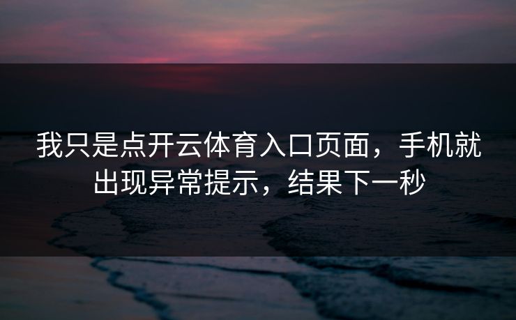 我只是点开云体育入口页面,手机就出现异常提示,结果下一秒